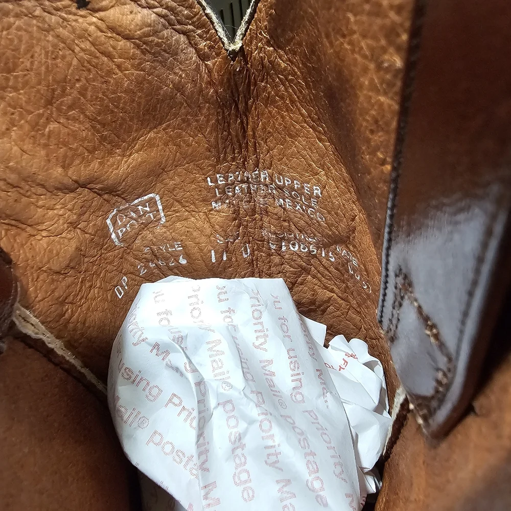 NEW Mens 11 D Dan Post Brown Genuine OSTRICH LEG Square Toe Western Cowboy Boots - Picture 13 of 13